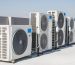 Air conditioner compressor installed outdoors_